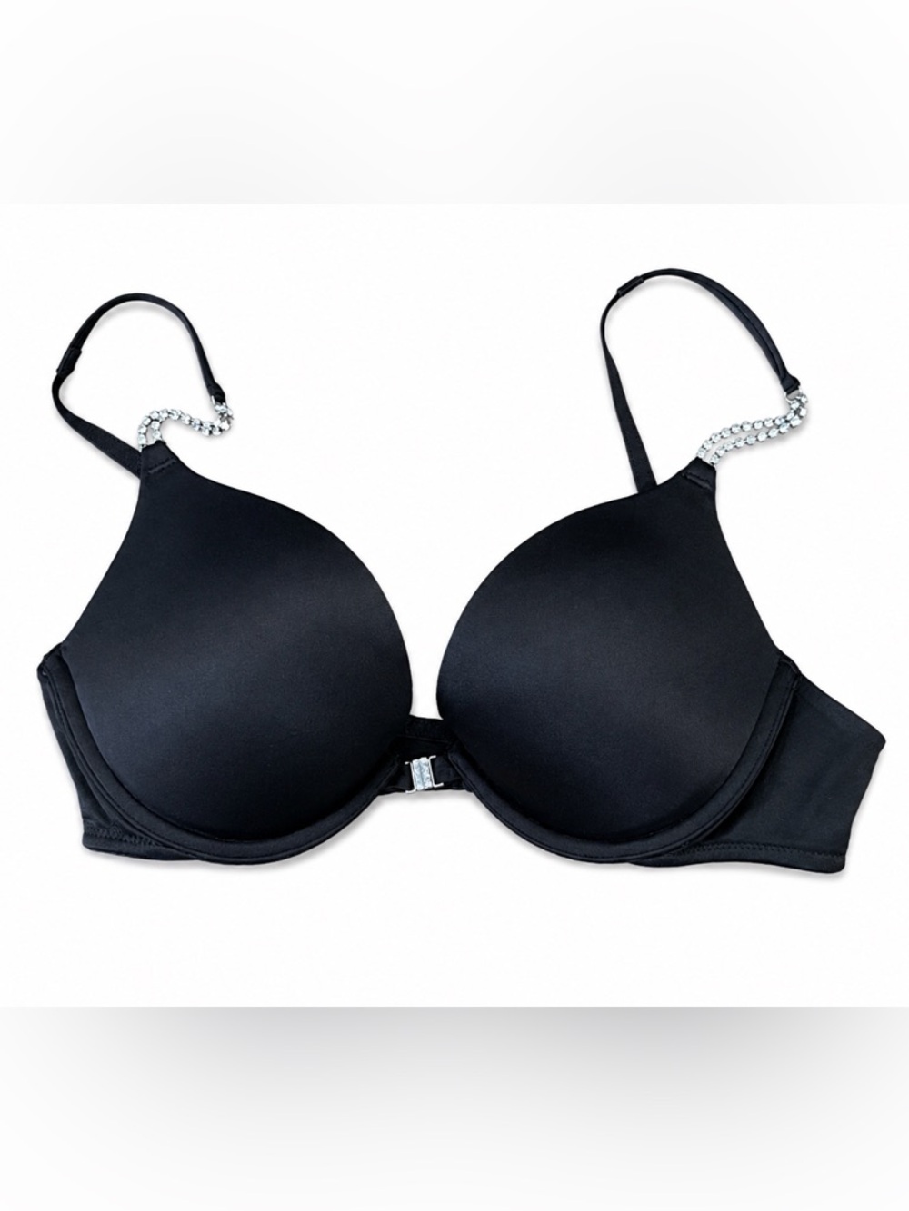 Victoria’s Secret Very Sexy Black Rhinestone Strap Push-Up Bra Women’s 36B